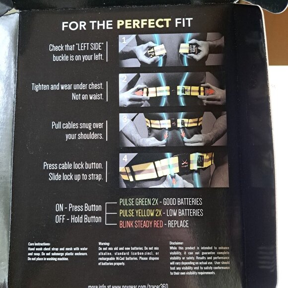 Noxgear Tracer360 Visibility Vest M/L Running Illuminating Reflective Battery - Picture 4 of 16